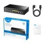 CUDY 6-Port 10/100M PoE Switch with 4 POE Ports Unmanaged Desktop Switch, support 4-port IEEE 802.3at PoE+ Injector (Port-1 to P