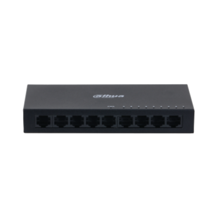 Switch Dahua 9 porturi, unmanaged, Interfata: Port 1-8: 8 × RJ-45 10/100 Mbps, Port 9: 1 × RJ-45 10 M/100 M/1000 Mbps (uplink), 