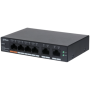 DAHUA 6 port Managed Desktop switch, CS4006-4ET-60, Interfata: Port 1-4: 4 × RJ-45 10/100 Mbps (PoE) Port 5-6: 2 × RJ-45 10/100/