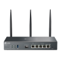 "Omada AX3000 Wi-Fi 6 Gigabit VPN Router PORT: 1× Gigabit SFP WAN/LAN Port, 1× Gigabit RJ45 WAN Port, 4× Gigabit WAN/LAN RJ45 Po