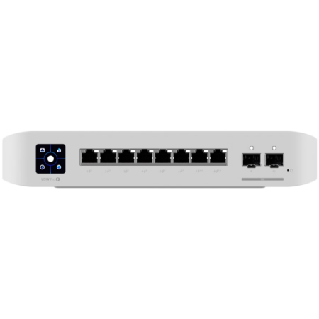 Ubiquiti USW-Pro-8-PoE-EU An 8-port, Layer 3 switch with PoE+ and PoE++ output. Can power devices with up to 120W, with a power 