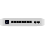 Ubiquiti USW-Pro-8-PoE-EU An 8-port, Layer 3 switch with PoE+ and PoE++ output. Can power devices with up to 120W, with a power 