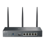 "Omada AX3000 Wi-Fi 6 Gigabit VPN Router PORT: 1× Gigabit SFP WAN/LAN Port, 1× Gigabit RJ45 WAN Port, 4× Gigabit WAN/LAN RJ45 Po