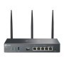 "Omada AX3000 Wi-Fi 6 Gigabit VPN Router PORT: 1× Gigabit SFP WAN/LAN Port, 1× Gigabit RJ45 WAN Port, 4× Gigabit WAN/LAN RJ45 Po