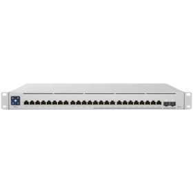 UBIQUITI Enterprise 24 PoE (12) 2.5 GbE, (12) GbE all PoE+ ports (2) 10G SFP+ ports 400W total PoE availability DC power backup-