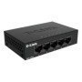 D-Link Switch DGS-105GL, 5 porturi Gigabit, Capacity 10Gbps, desktop, faramanagement, metal, negru, fara ventilator, D-Link Gree