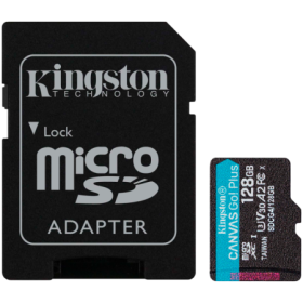 Kingston 128GB microSDXC Canvas Go Plus Gen4 200MB/s A2 U3 V30 Card + Adapter