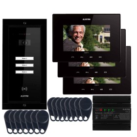 ELECTRAVideointerfon Electra Smart+ 7” pentru 3 familii montaj incastrat - negru