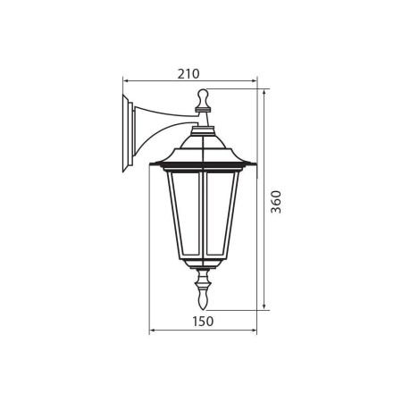 Aplica tip felinar Vivalux MARIBOR DOWN, E27, max. 1x60W, IP44, 210...
