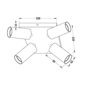 Spot Cvadruplu Vivalux SQUARE WHITE LUX, 4xGU10, max. 4x35W, IP20 ,...